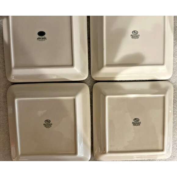 Set of 4 Portmeirion Botanic Garden 8" Square Plates All 4 Different Flowers NEW - Picture 6 of 10
